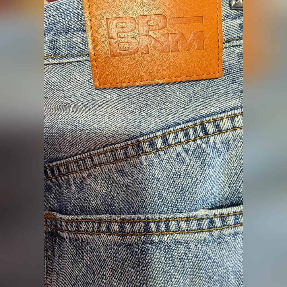 Princess Polly Asymmetrical Retro Y2K Blue Denim Wide Leg Jeans Sz 4 - Picture 7 of 8